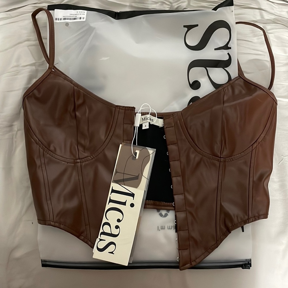 Small Brown Leather Corset